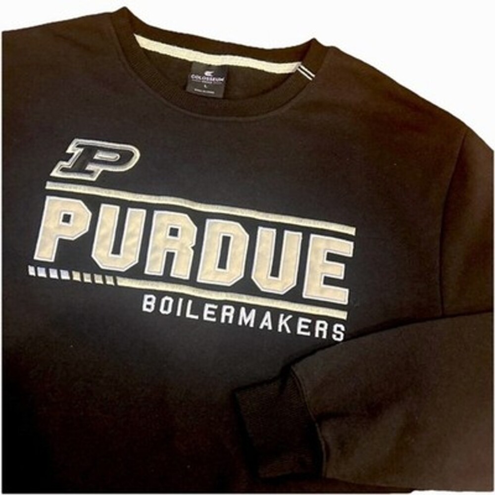 Purdue University Boilermakers Sweatshirt Men's L Black Embroidered